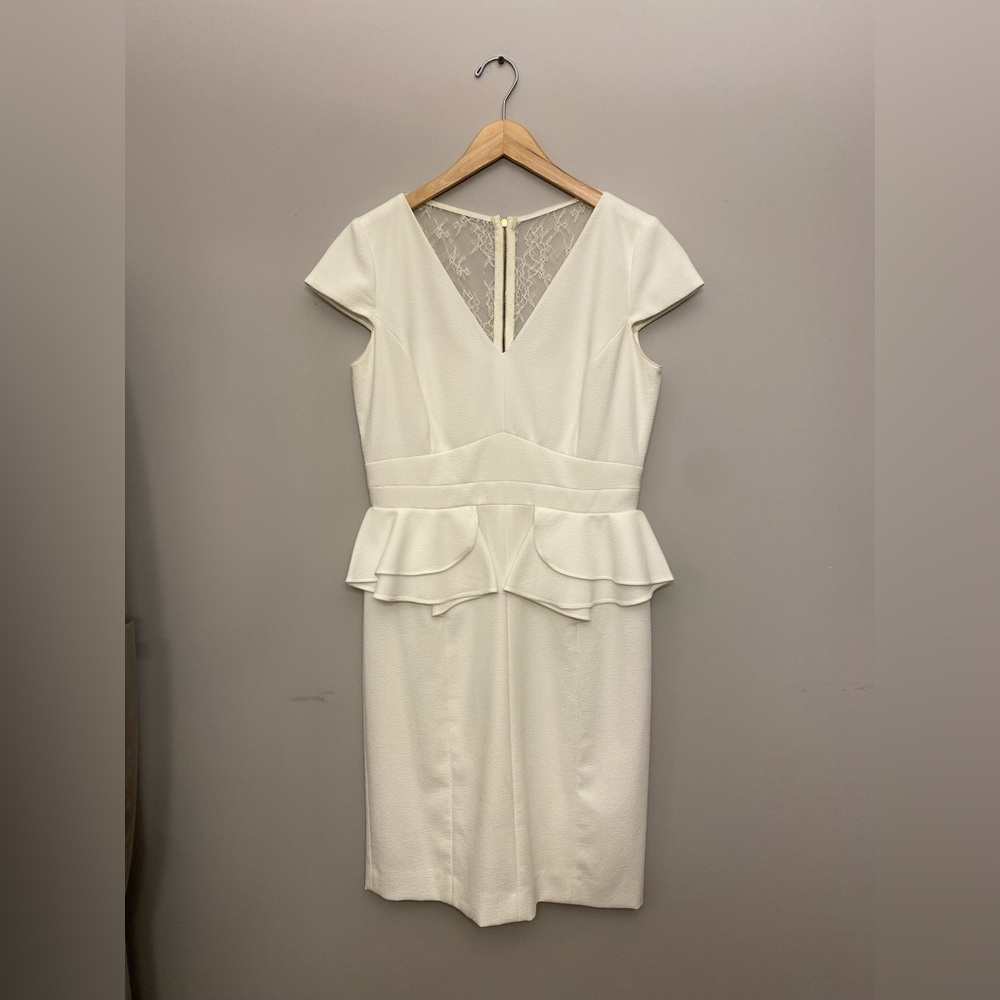 Antonio Melani white peplum pencil skirt dress size 6